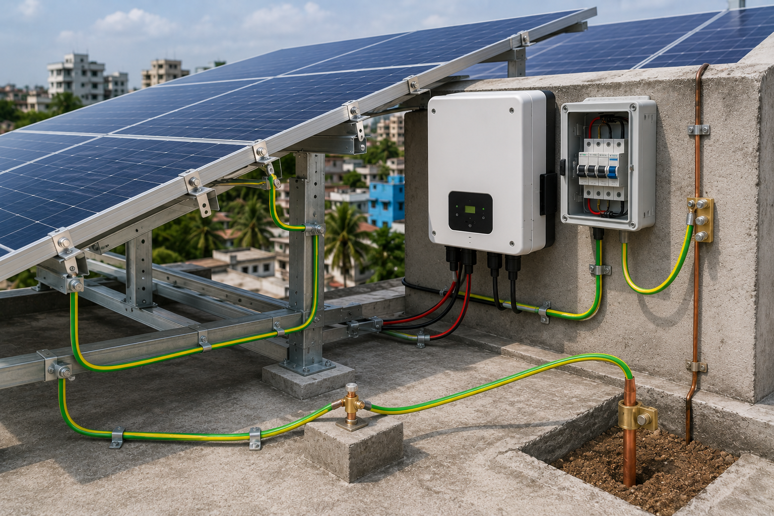 Earthing and Bonding in Solar Plants