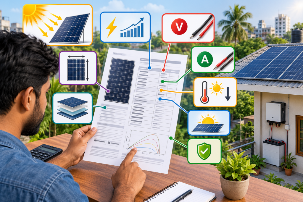 How to Read a Solar Panel Datasheet