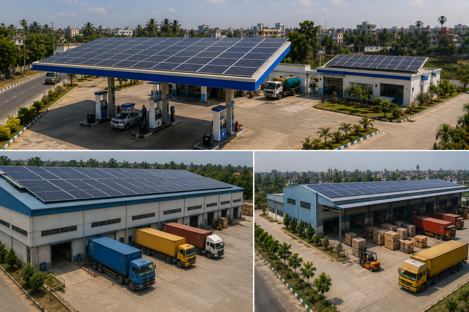 Solar for Petrol Pumps, Warehouses, Logistics